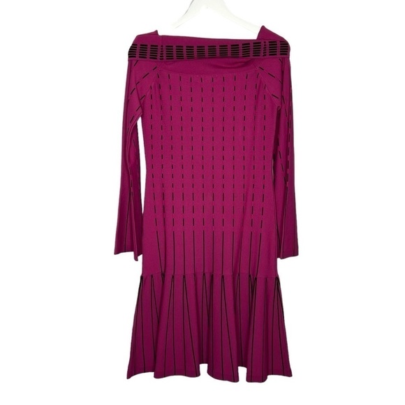 Prabal Gurung Collective Striped Off Shoulder Dress Magenta Size 6 - Picture 7 of 12